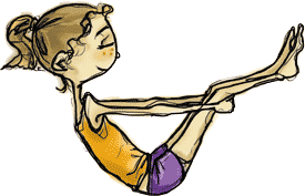 Mädchen macht Boot Asana